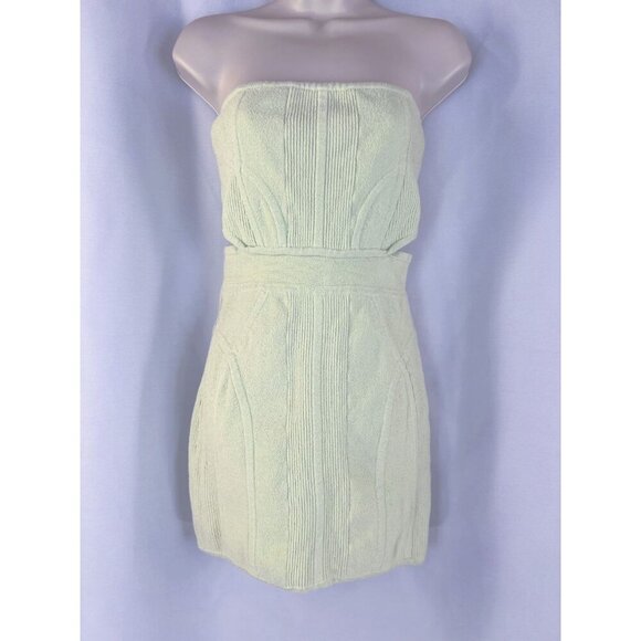 Herve Leger Mint Green Strapless Boucle Mini Dress $1,190 - Picture 4 of 15